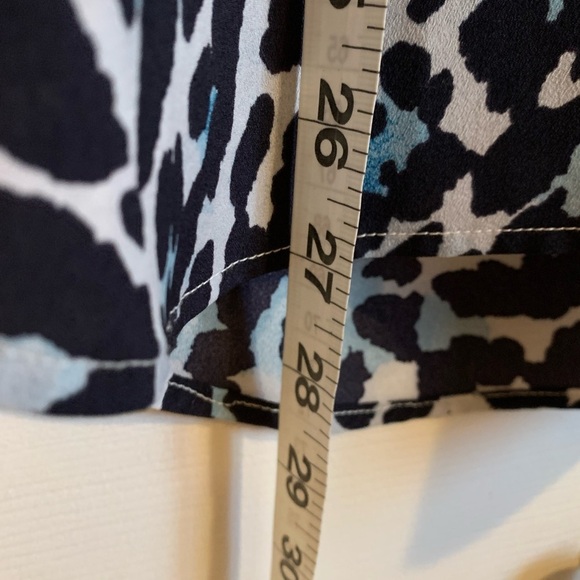 Talbots blue and black sheer like leopard print long sleeve blouse - Picture 6 of 6